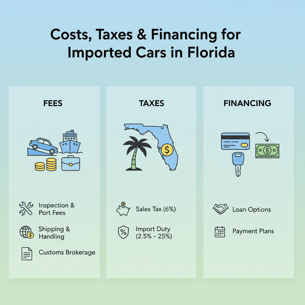 Costs, Taxes & Financing for Imported Cars in Florida: Fees, Duties & How to Pay